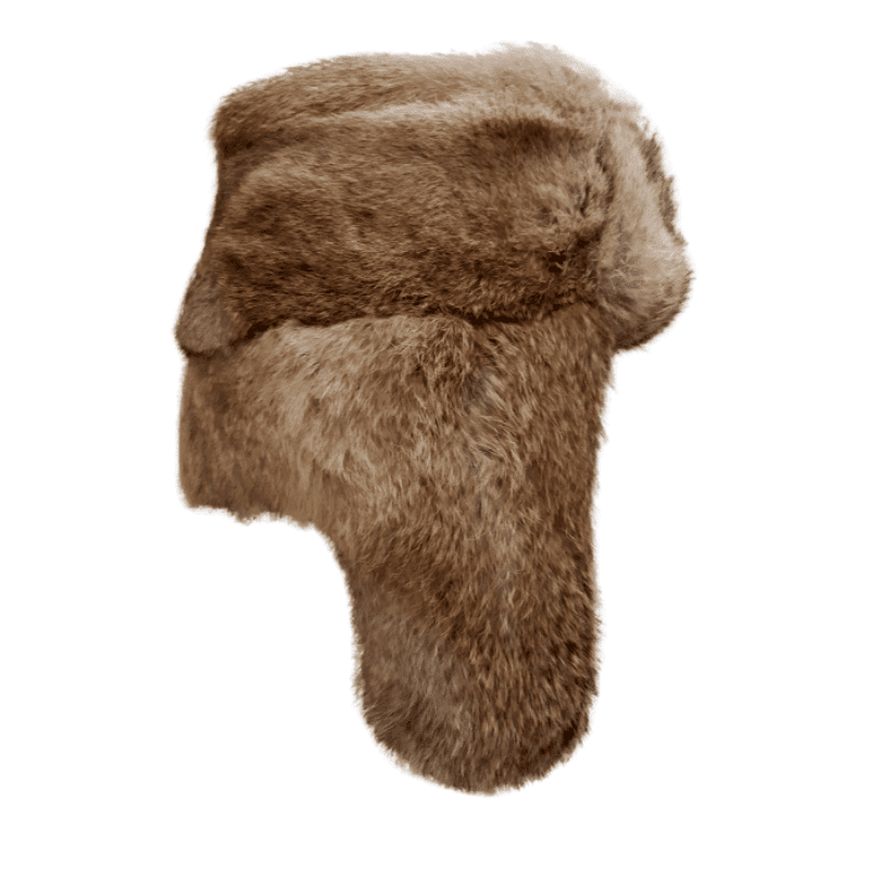 Loðfeldshúfa kanína brown.